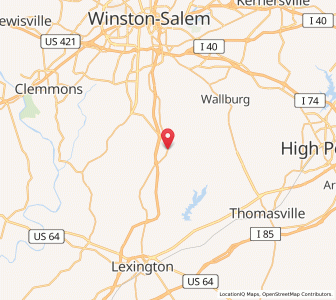 Map of Midway, North Carolina