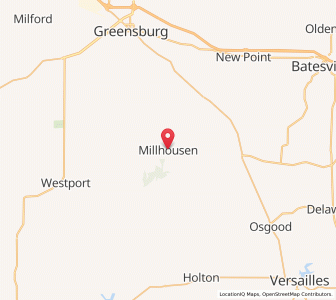 Map of Millhousen, Indiana