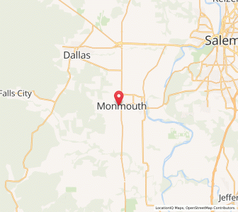 Map of Monmouth, Oregon