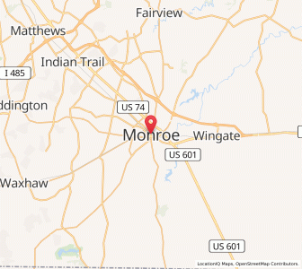 Map of Monroe (North Carolina), North Carolina