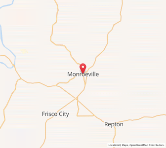 Map of Monroeville (Alabama), Alabama