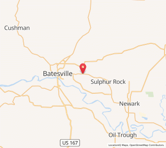 Map of Moorefield, Arkansas