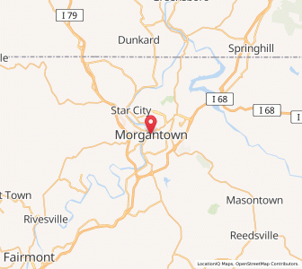 Map of Morgantown (West Virginia), West Virginia