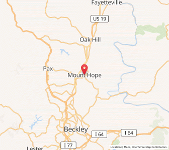 Map of Mount Hope (West Virginia), West Virginia