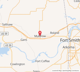 Map of Muldrow, Oklahoma