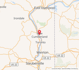 Map of New Cumberland, West Virginia