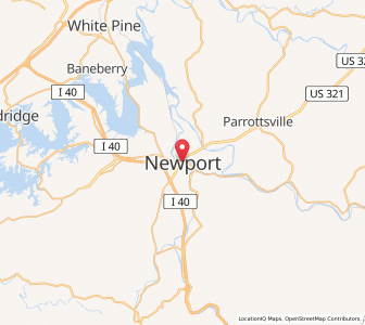 Map of Newport (Tennessee), Tennessee