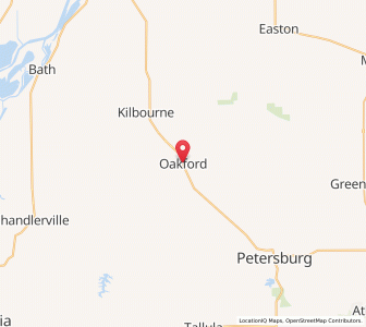 Map of Oakford, Illinois