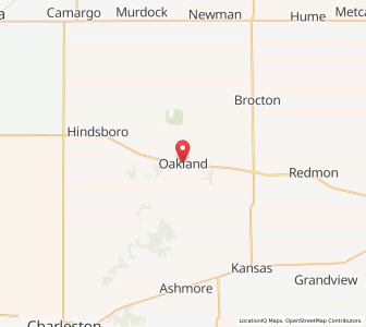 Map of Oakland, Illinois