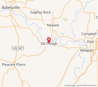 Map of Oil Trough, Arkansas