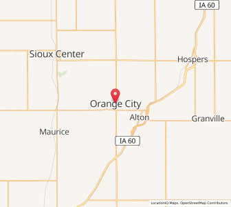 Map of Orange City (Iowa), Iowa