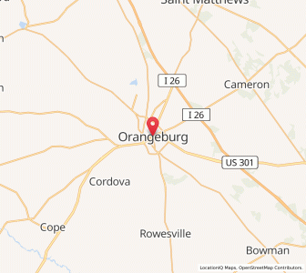 Map of Orangeburg (South Carolina), South Carolina