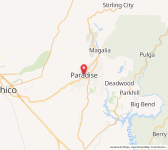 Map of Paradise, California
