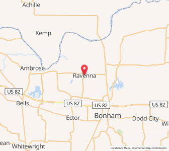 Map of Ravenna, Texas