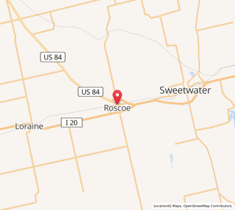 Map of Roscoe, Texas