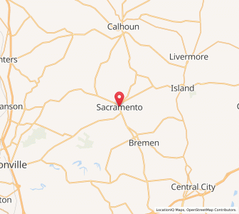 Map of Sacramento, Kentucky
