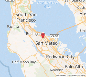 Map of San Mateo, California