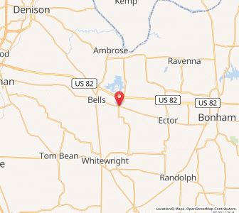 Map of Savoy, Texas