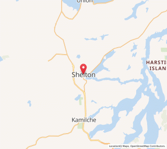 Map of Shelton, Washington