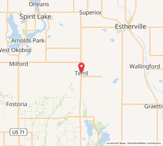Map of Terril, Iowa