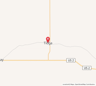 Map of Tioga, North Dakota