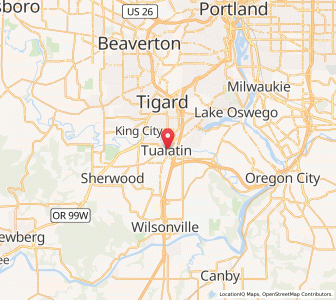 Map of Tualatin, Oregon