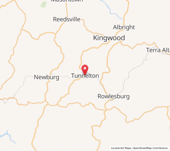 Map of Tunnelton, West Virginia