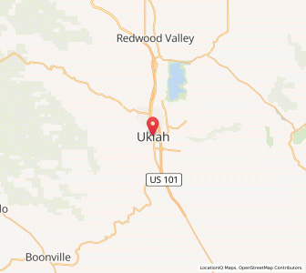 Map of Ukiah, California