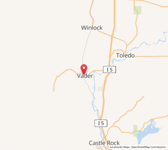 Map of Vader, Washington