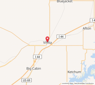 Map of Vinita City, Oklahoma
