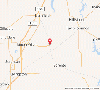 Map of Walshville, Illinois