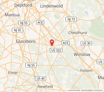 Map of Williamstown (New Jersey), New Jersey
