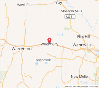 Map of Wright City, Missouri