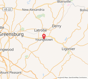 Map of Youngstown, Pennsylvania