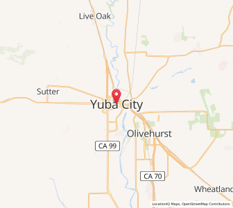 Map of Yuba City, California